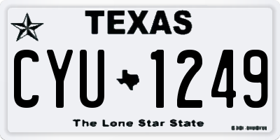 TX license plate CYU1249