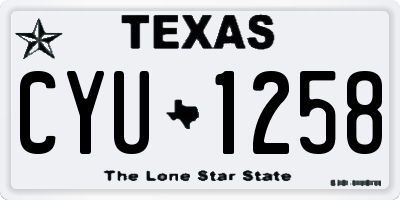 TX license plate CYU1258