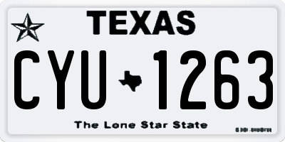 TX license plate CYU1263