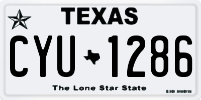 TX license plate CYU1286