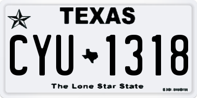 TX license plate CYU1318