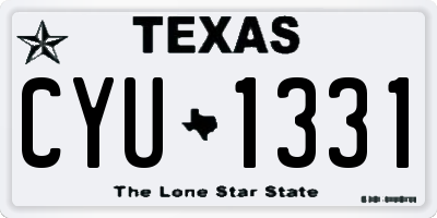 TX license plate CYU1331
