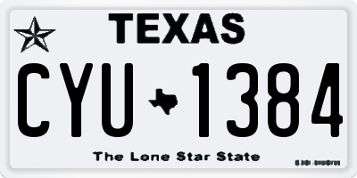 TX license plate CYU1384