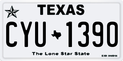 TX license plate CYU1390