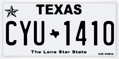 TX license plate CYU1410