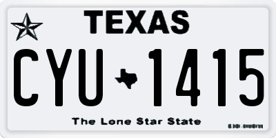TX license plate CYU1415
