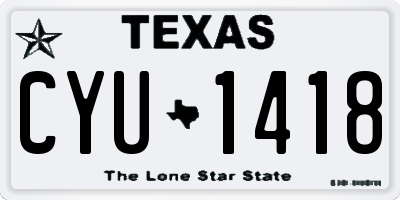 TX license plate CYU1418