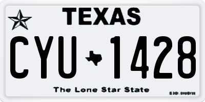 TX license plate CYU1428