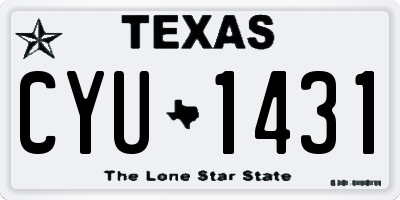 TX license plate CYU1431