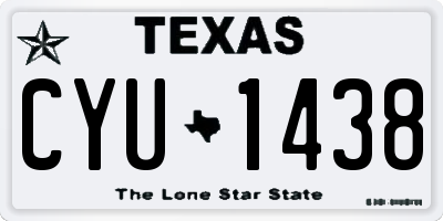 TX license plate CYU1438