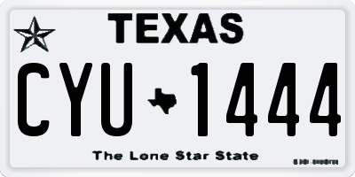 TX license plate CYU1444