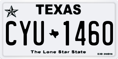 TX license plate CYU1460