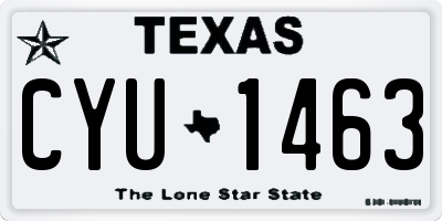 TX license plate CYU1463