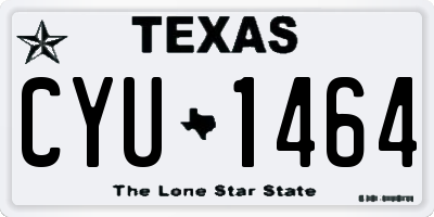 TX license plate CYU1464