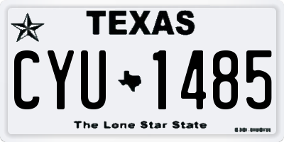 TX license plate CYU1485