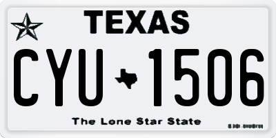 TX license plate CYU1506
