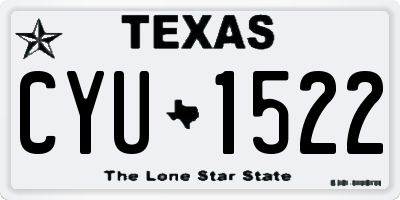 TX license plate CYU1522