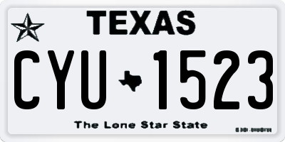 TX license plate CYU1523