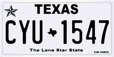 TX license plate CYU1547