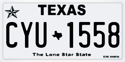 TX license plate CYU1558