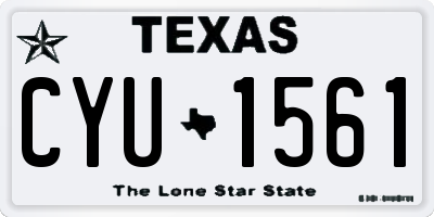 TX license plate CYU1561