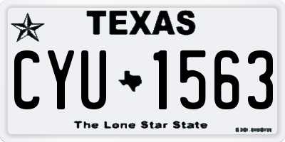 TX license plate CYU1563