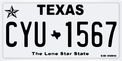 TX license plate CYU1567