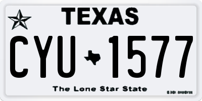 TX license plate CYU1577