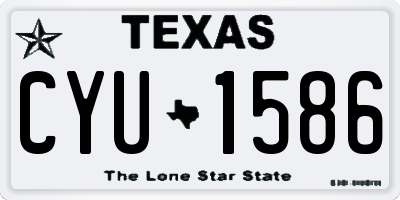 TX license plate CYU1586