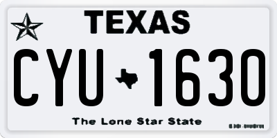 TX license plate CYU1630