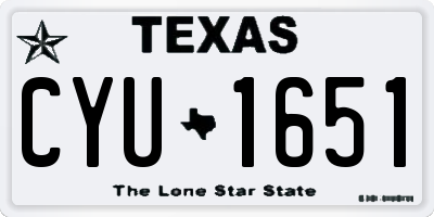TX license plate CYU1651