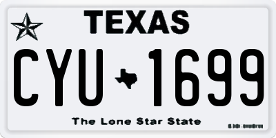 TX license plate CYU1699