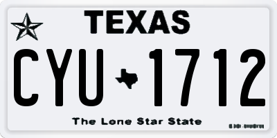 TX license plate CYU1712
