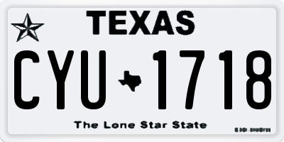 TX license plate CYU1718