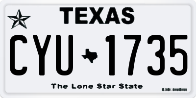 TX license plate CYU1735