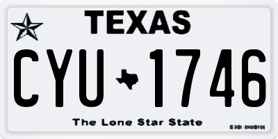 TX license plate CYU1746