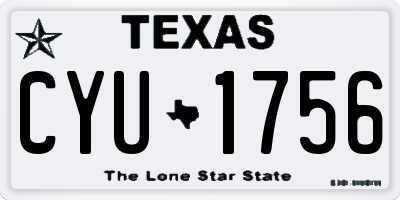 TX license plate CYU1756