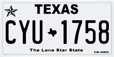 TX license plate CYU1758