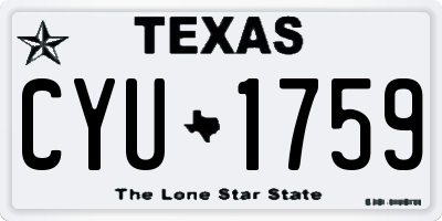 TX license plate CYU1759