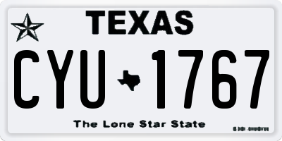 TX license plate CYU1767