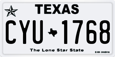 TX license plate CYU1768