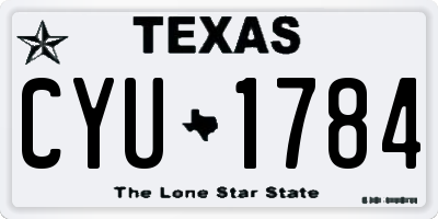 TX license plate CYU1784
