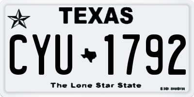 TX license plate CYU1792