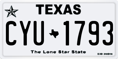 TX license plate CYU1793