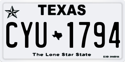 TX license plate CYU1794