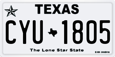 TX license plate CYU1805