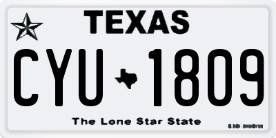 TX license plate CYU1809