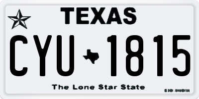 TX license plate CYU1815