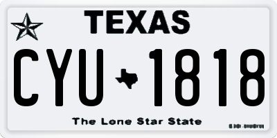 TX license plate CYU1818
