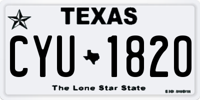 TX license plate CYU1820